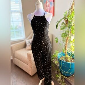 Women's Black Halter Jumpsuit Yellow Flower Print
